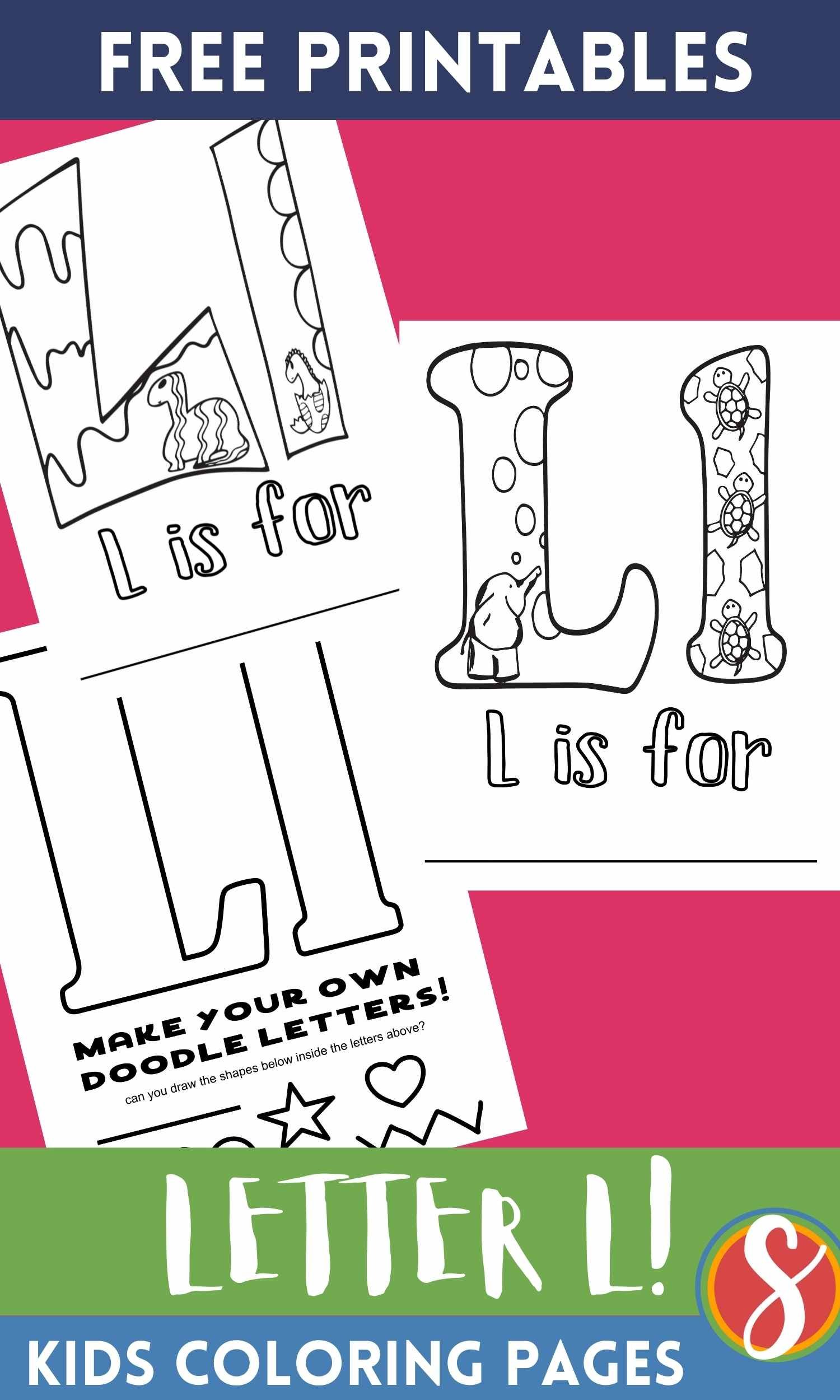 Free letter l coloring pages â stevie doodles