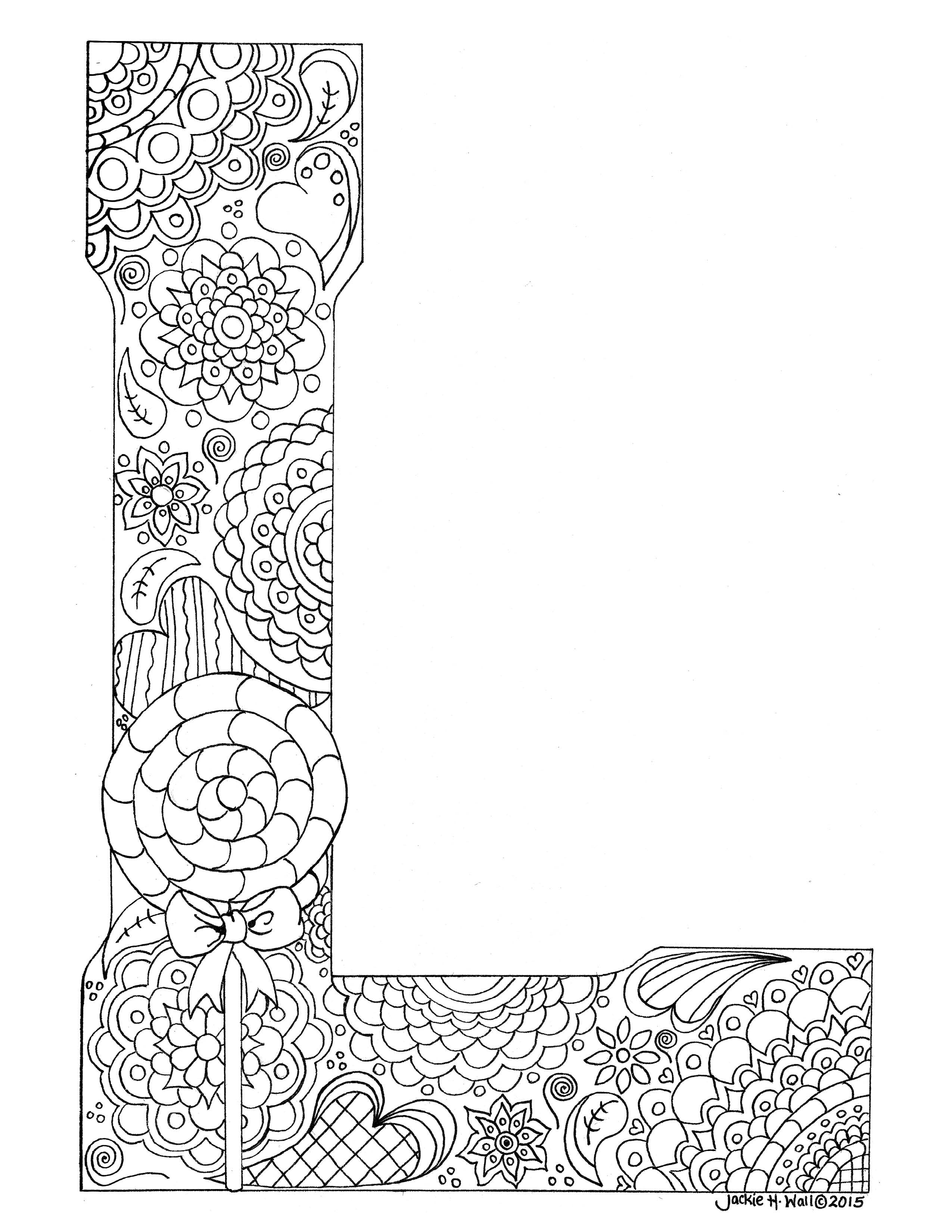 Letter l colouring page â jackie wall studio