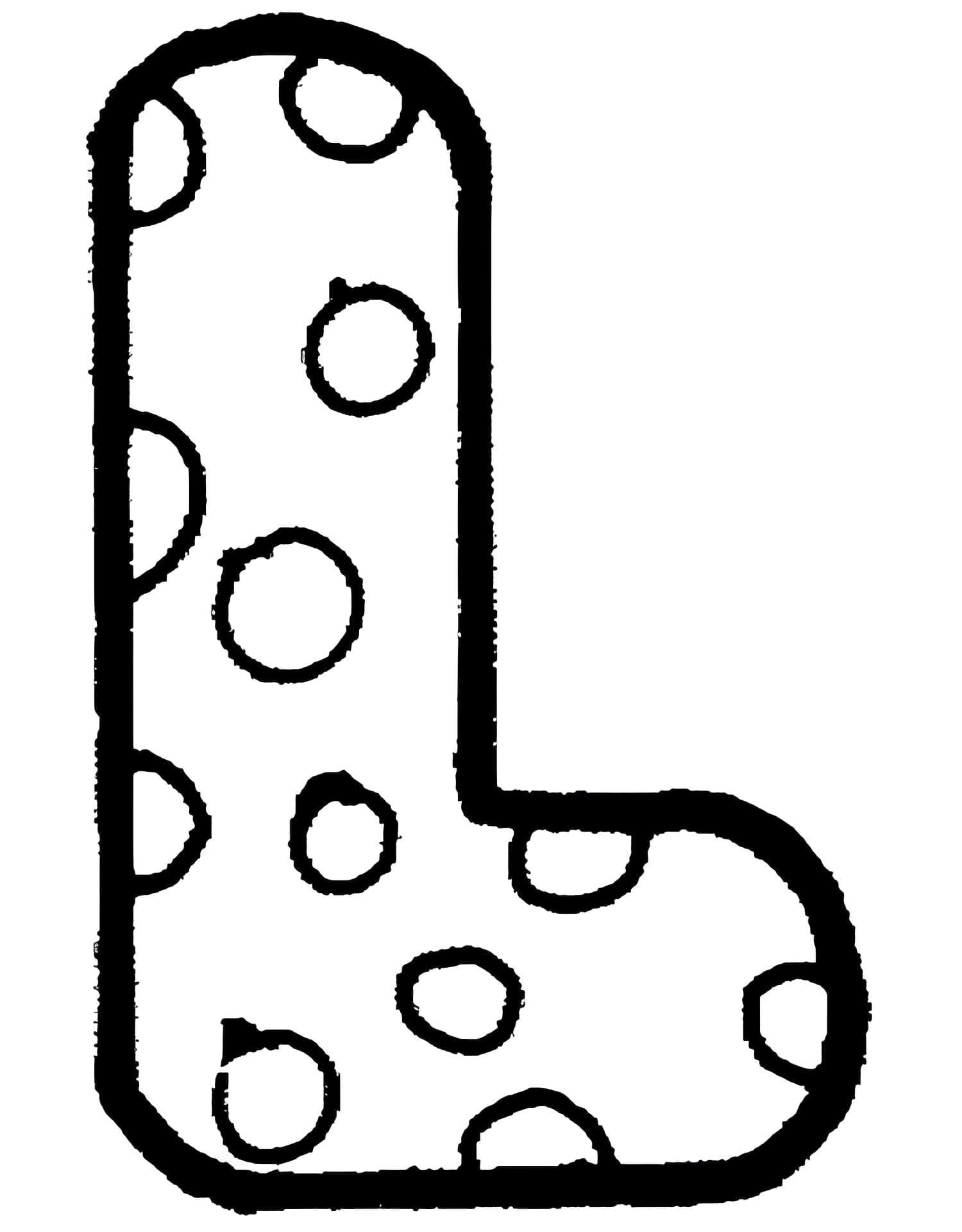 Cute letter l coloring page