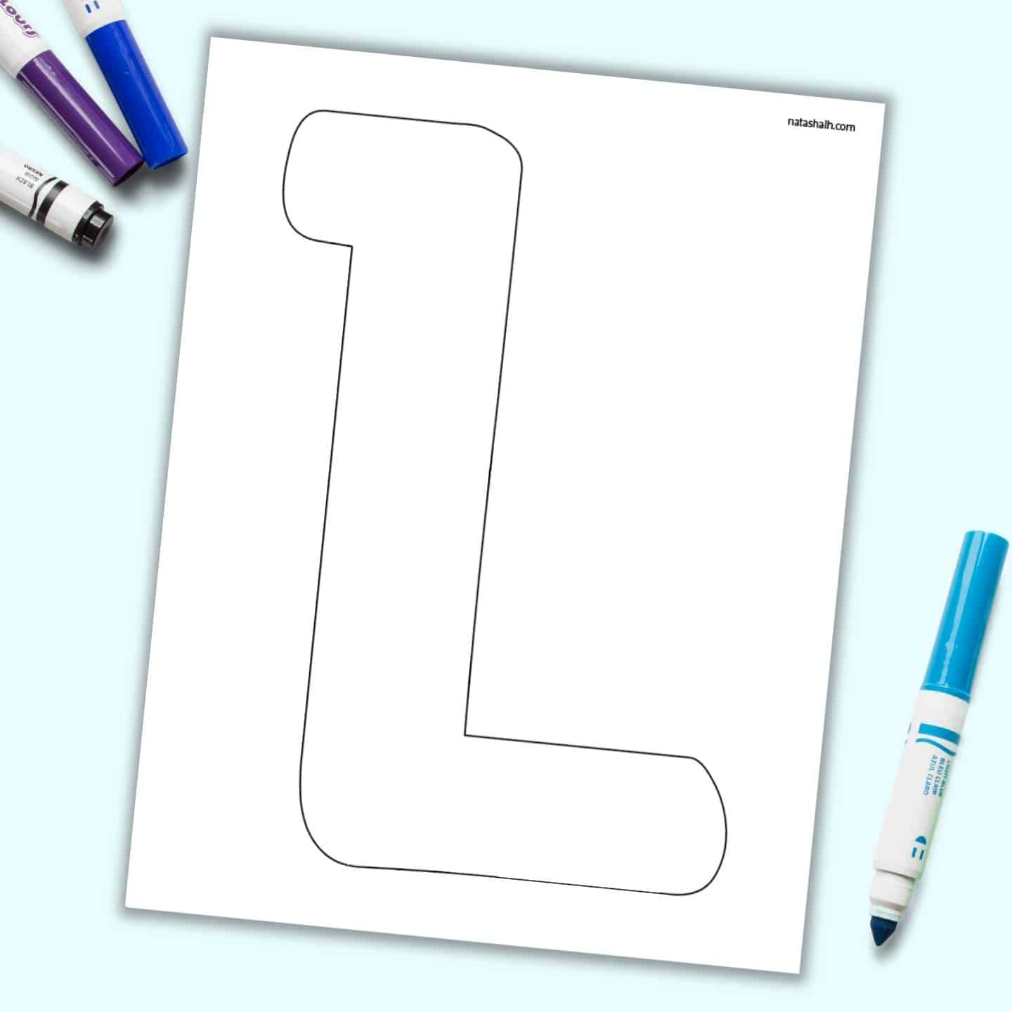 Free printable bubble uppercase letter l