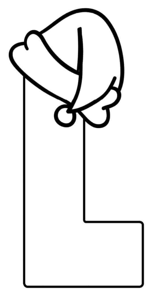 Printable christmas bubble letter l
