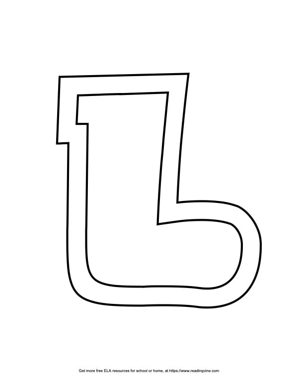 Sports outline capital bubble letter l image