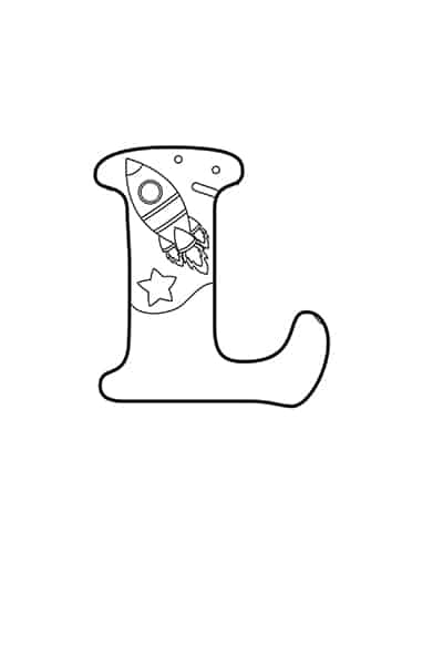 Printable bubble letters outer space letter l