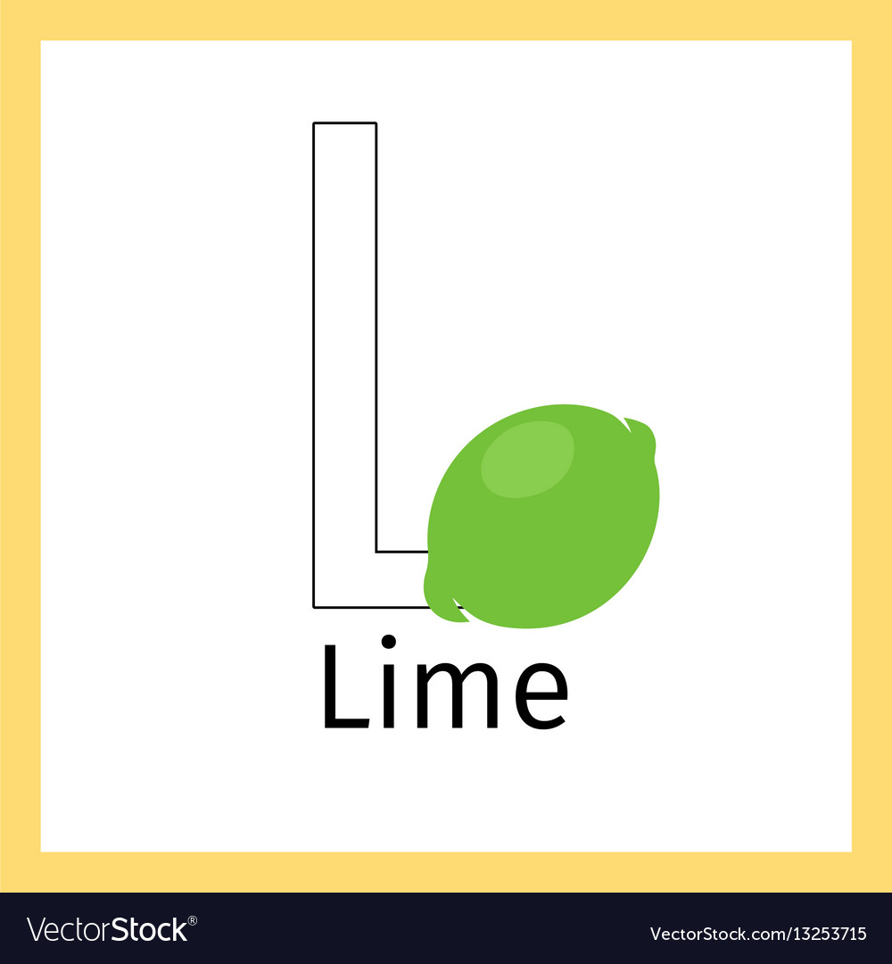 Lime and letter l coloring page royalty free vector image