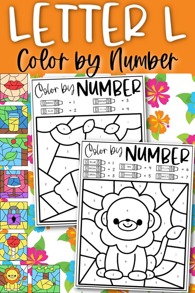Letter l color by number coloring sheets