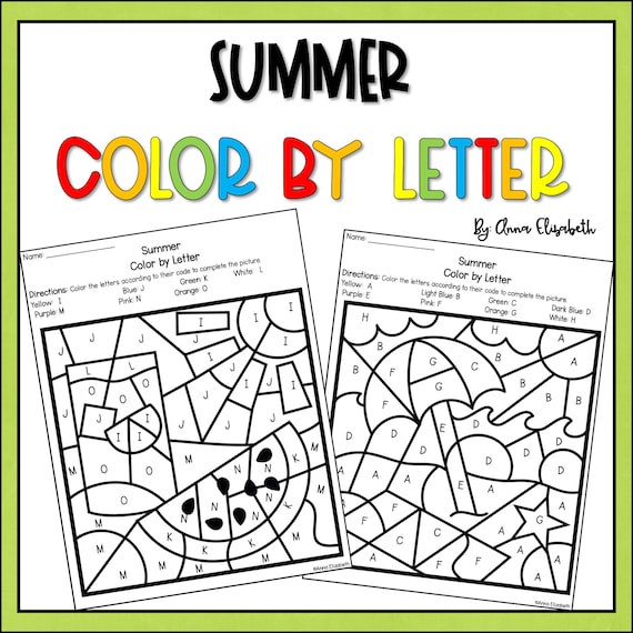 Color by letter summer color by letter summer coloring pages summer coloring sheets summer coloring pages for kids summer coloring page