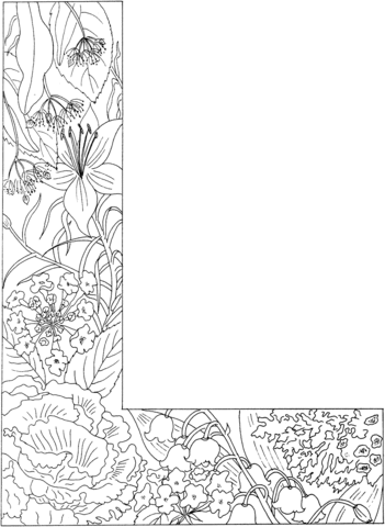 Letter l with plants coloring page from english alphabet with plants category select from â coloring pages printable coloring pages alphabet coloring pages