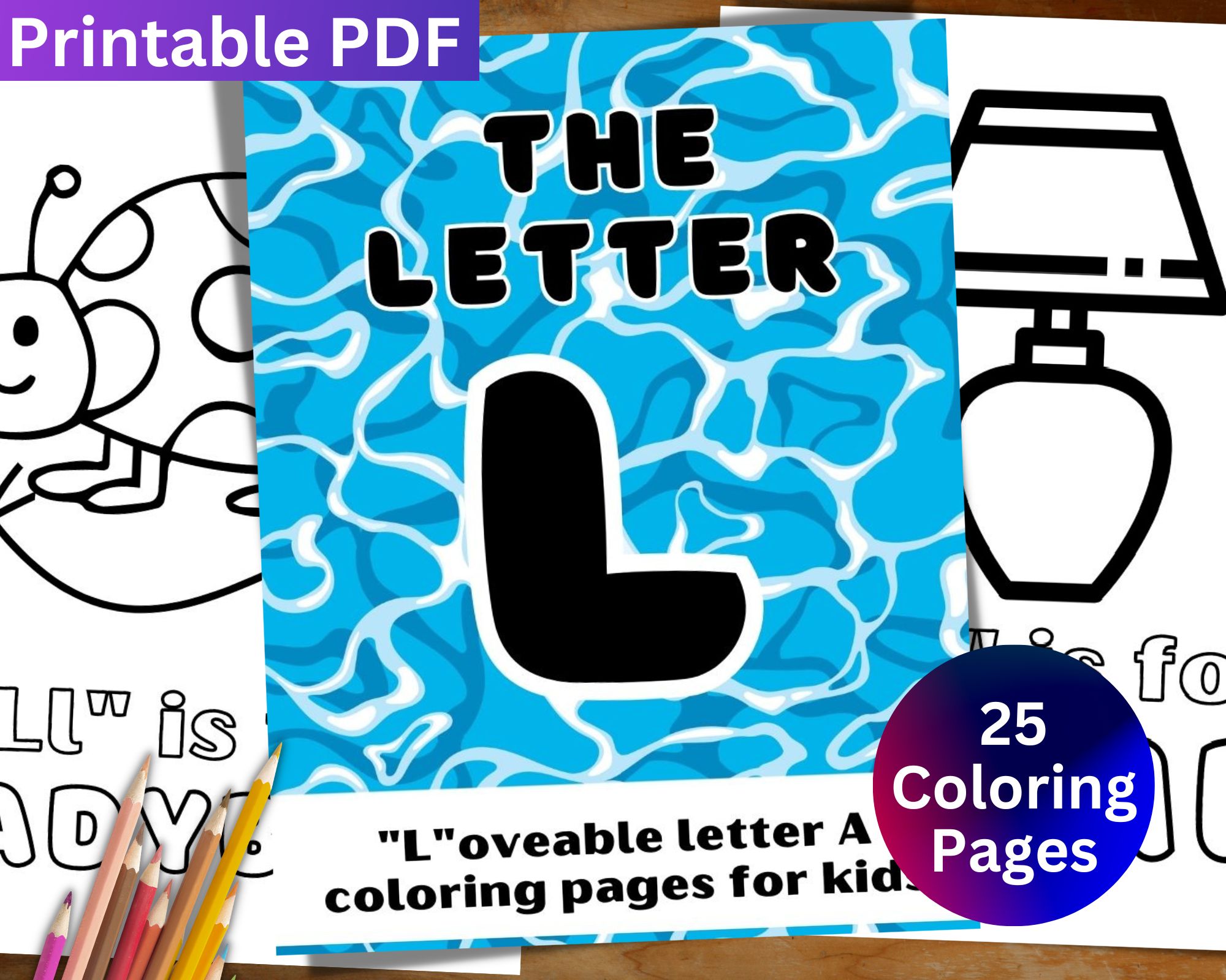 Loveable letter l coloring pages for kids printable pdf
