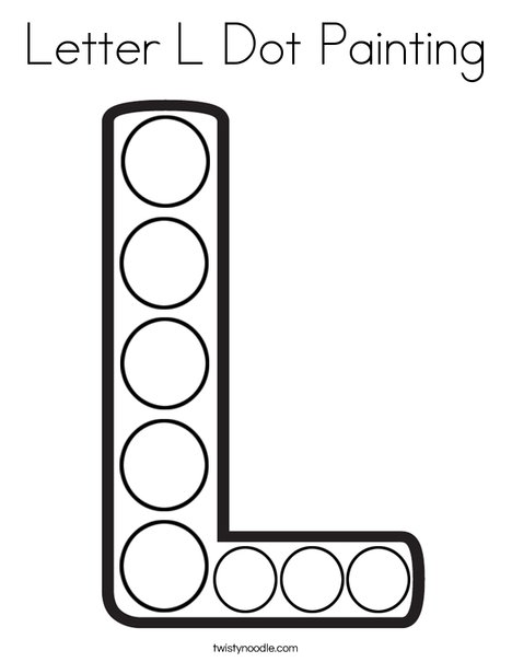 Letter l dot painting coloring page