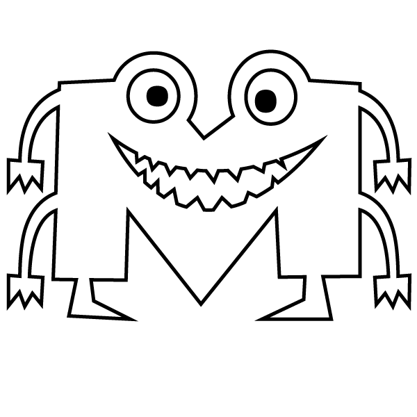 Letter m alphabeast â free coloring page â