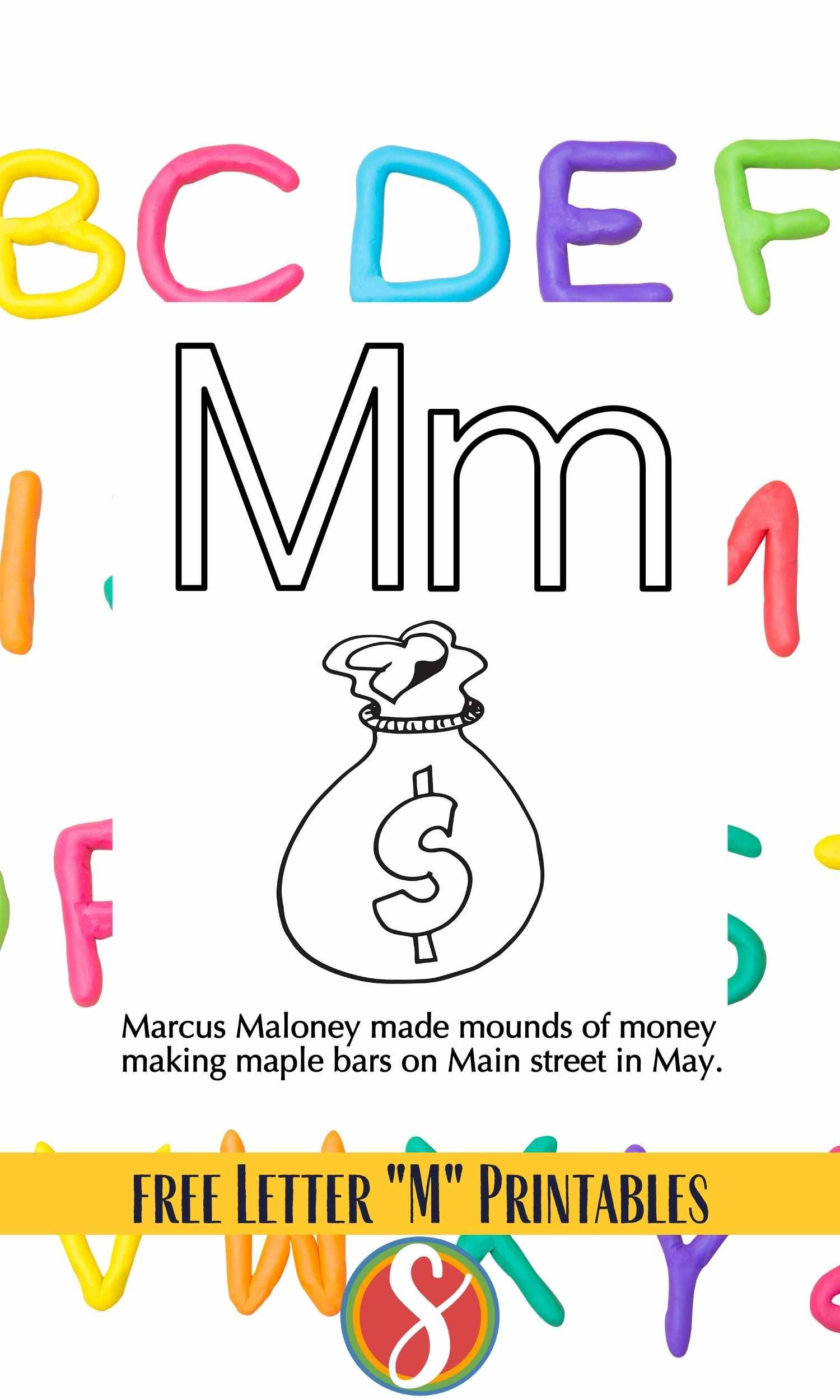 Free m coloring pages â stevie doodles