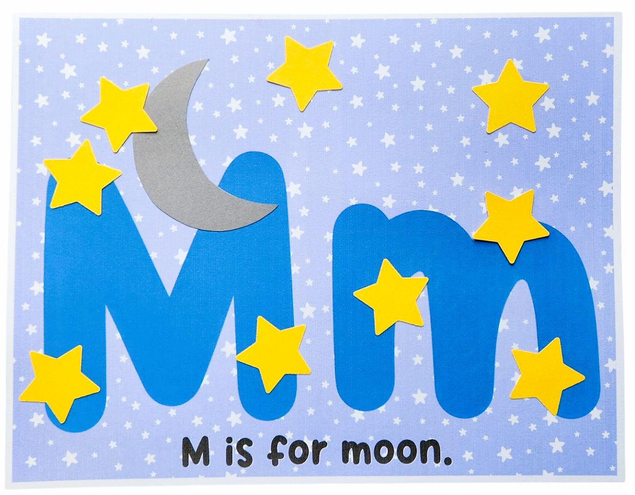 M is for moon craft coloring page