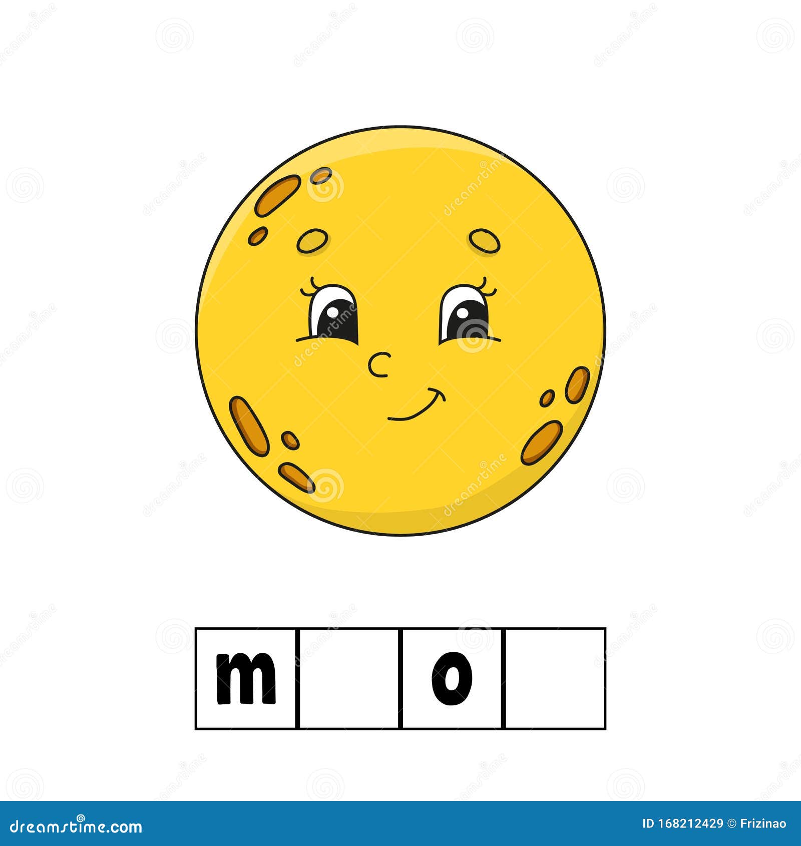 Words puzzle moon education developing worksheet learning game for kids color activity page puzzle for children stock vector