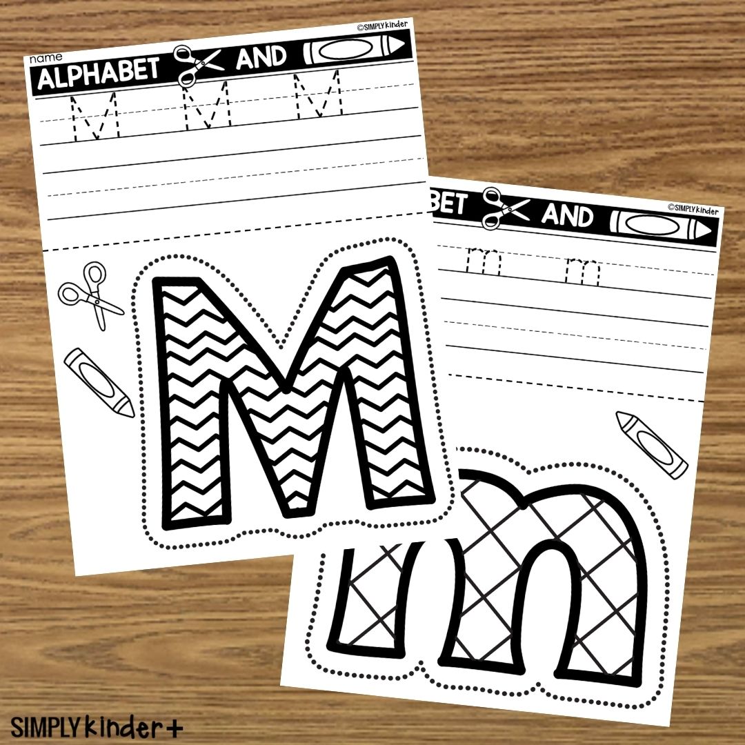 Letter m cut and color