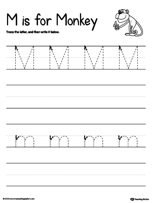 Free tracing and writing the letter m