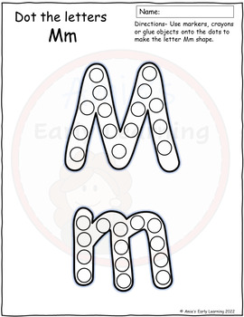 Alphabet letter m tracing writing recognition worksheets printable or centers