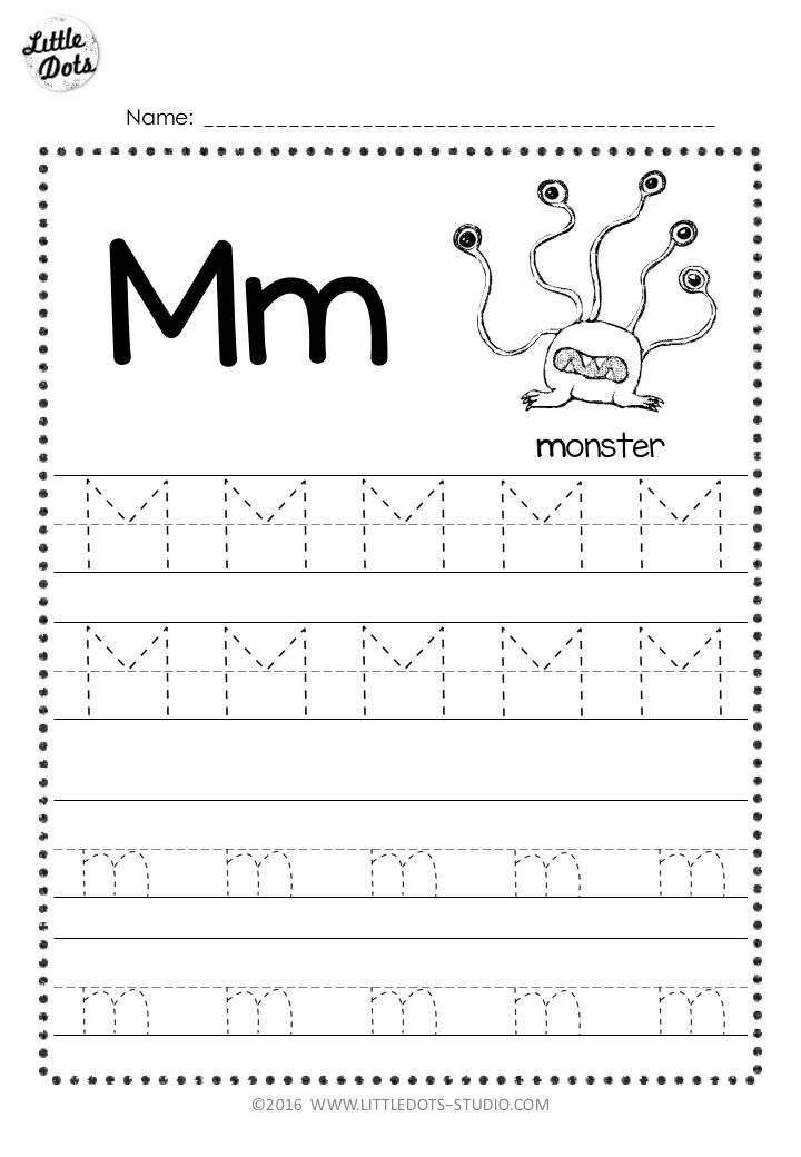 Free letter m tracing worksheets