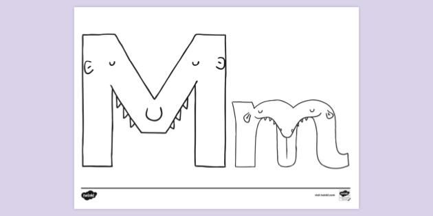 Free printable letter m colouring page