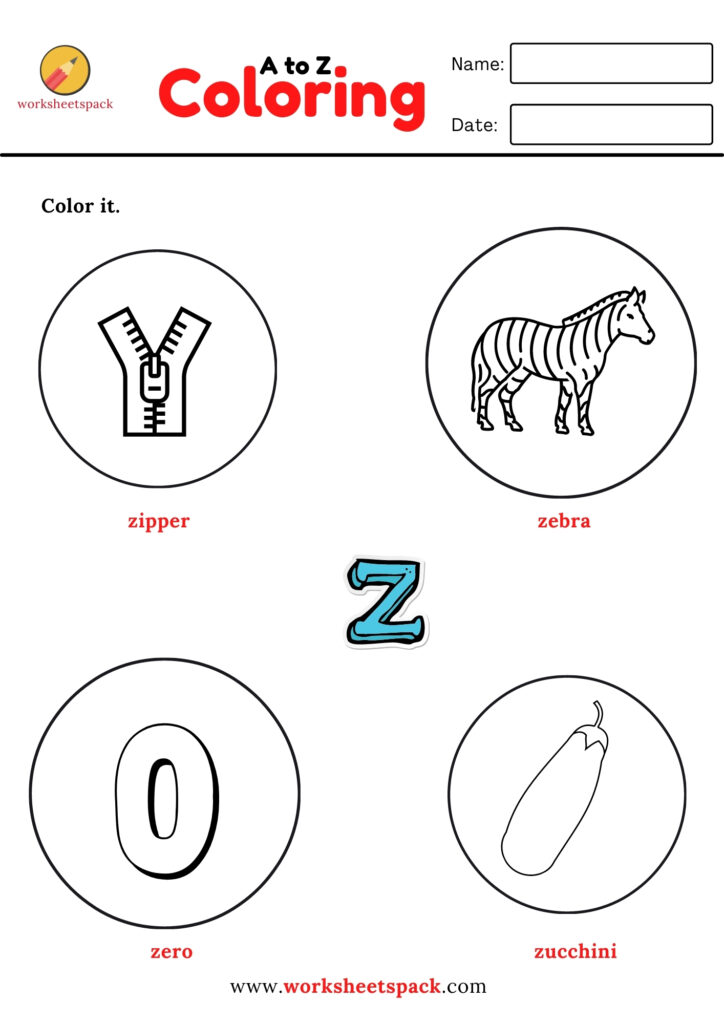 A to z beginning sounds coloring pages