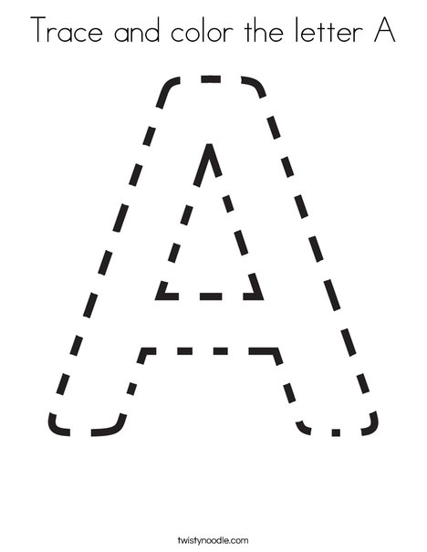 Trace and color the letter a coloring page