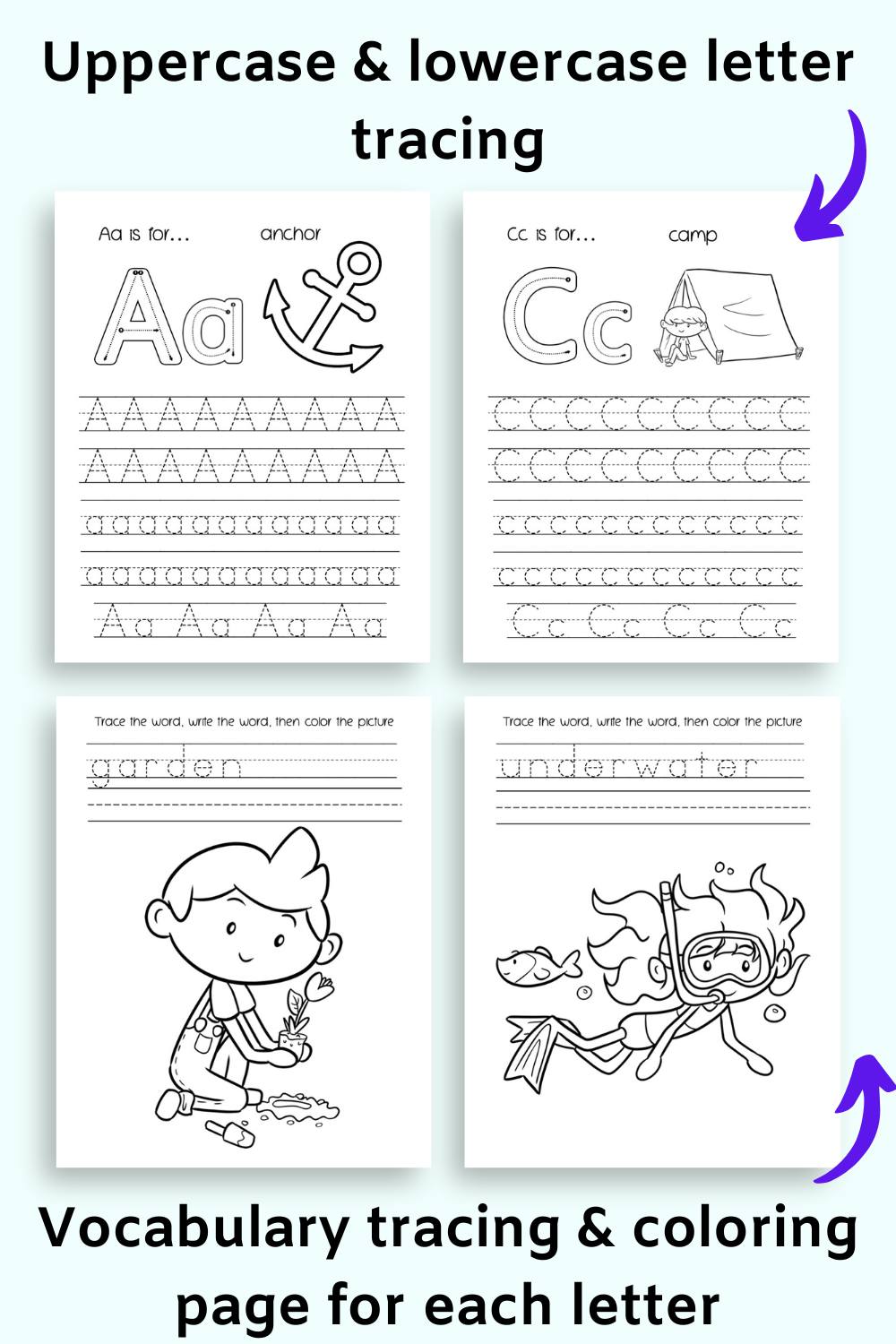 Summer alphabet tracing coloring book â the artisan life