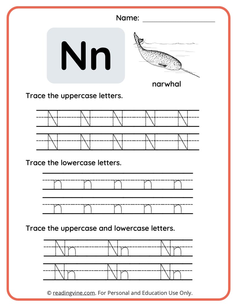 Letter n worksheets for preschool free printable