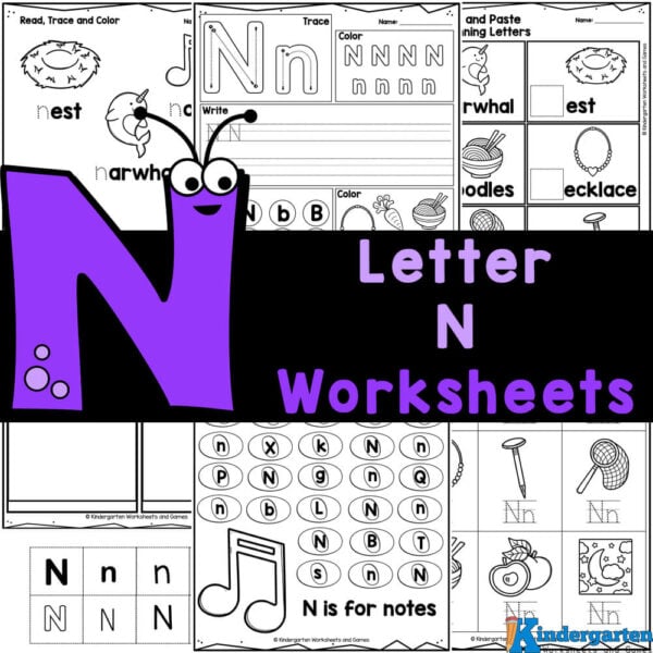 Free printable letter n worksheets for kindergarten