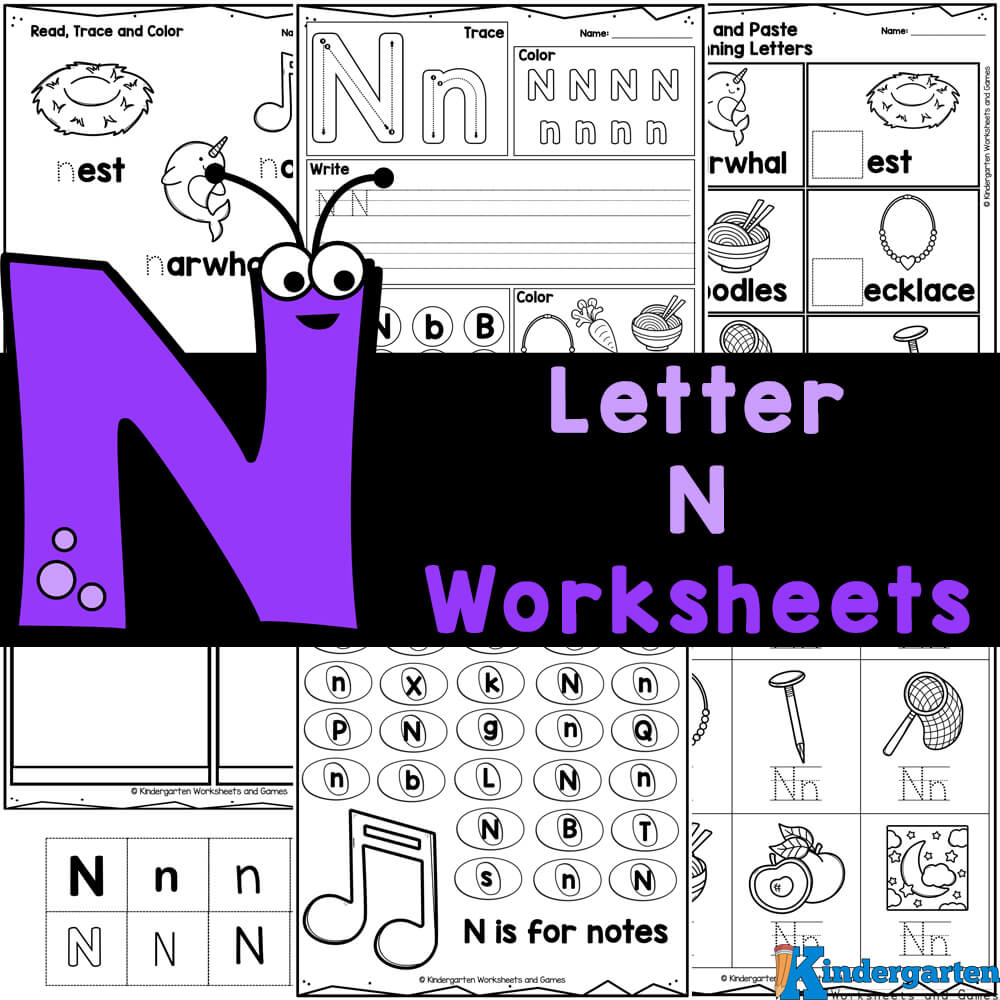 Free printable letter n worksheets for kindergarten