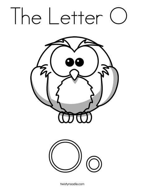 The letter o coloring page