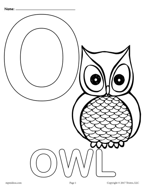Letter o alphabet coloring pages
