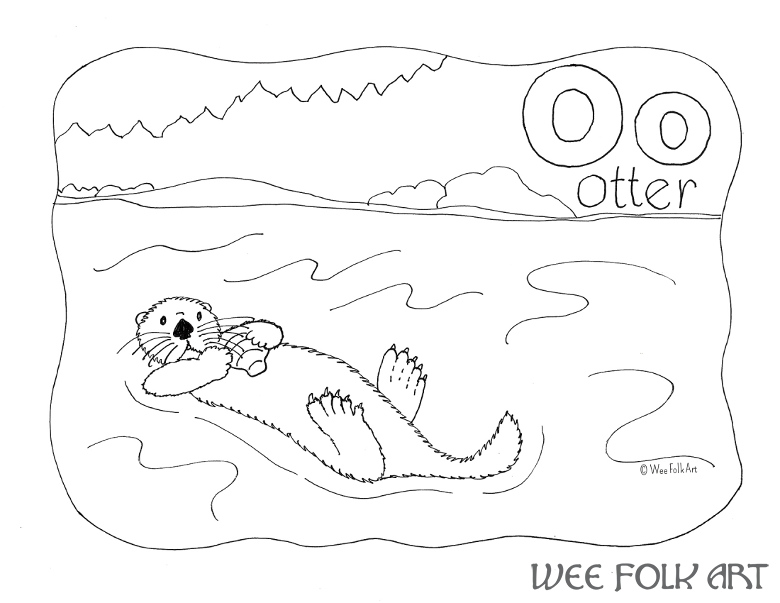 Nature alphabet coloring page letter o