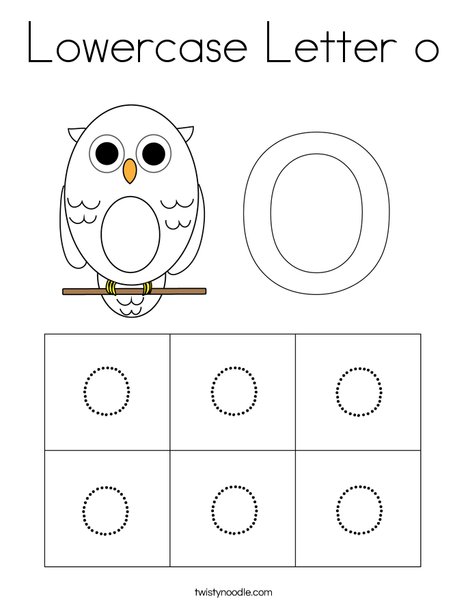 Lowercase letter o coloring page