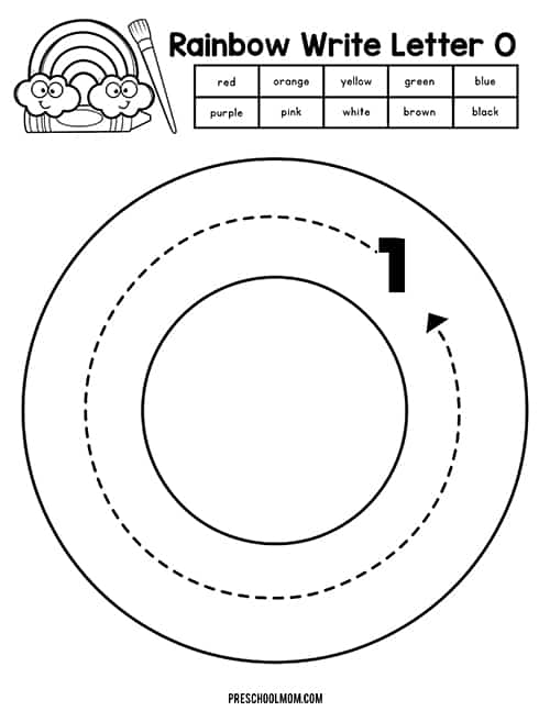 Letter o preschool printables