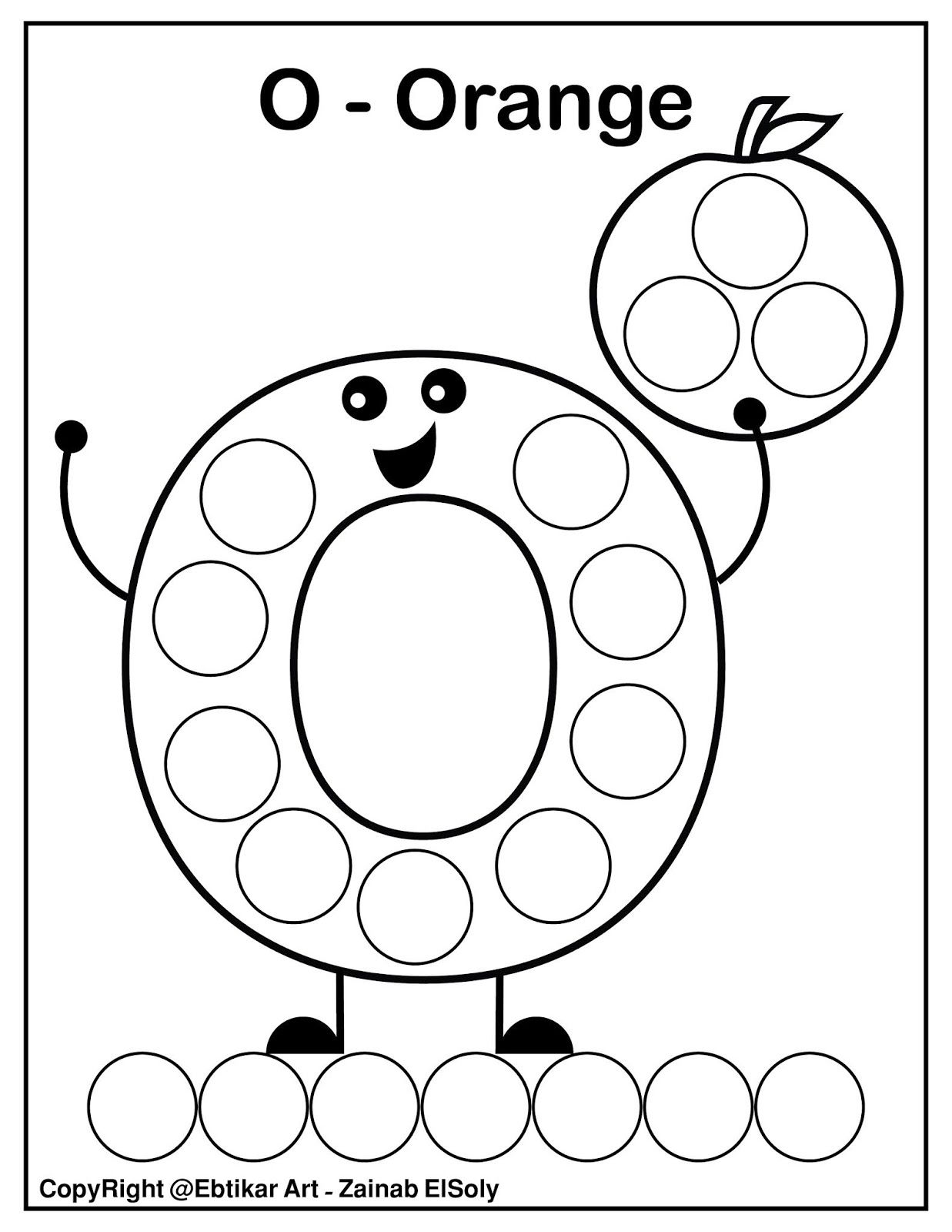 Set of abc dot marker coloring pages dot markers letter o crafts preschool alphabet printables