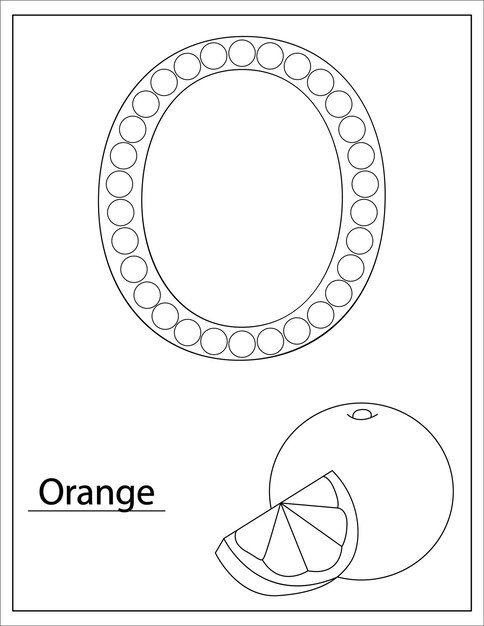 Premium vector dot markers alphabet coloring pages for food topic activities for toddlers and preschoolers
