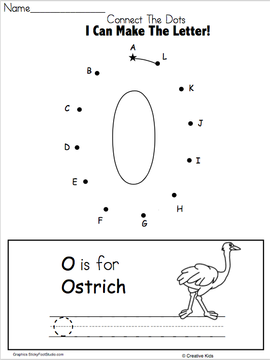 Letter o writing worksheet and dot to dot made by teachers