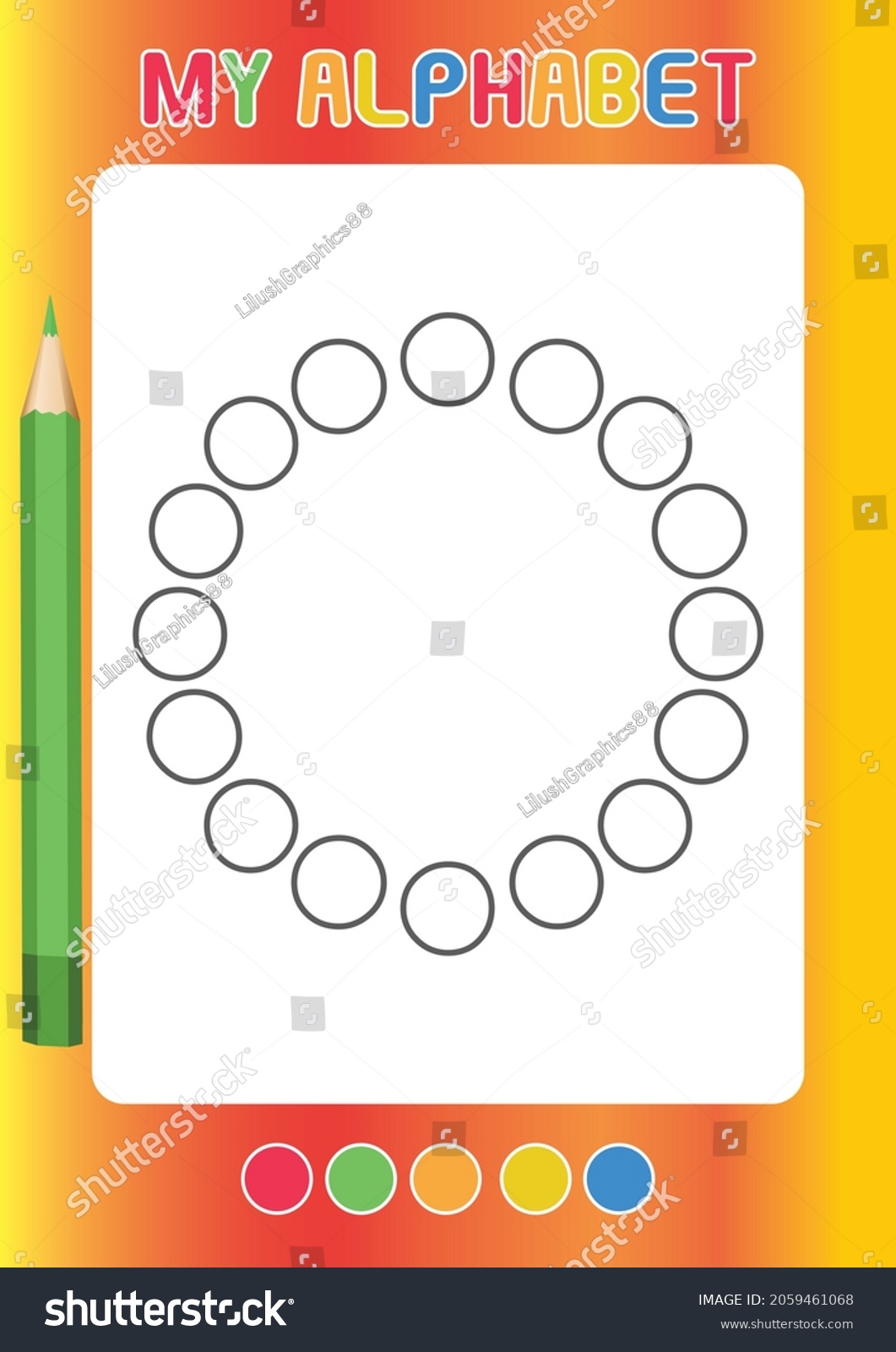 Letter o alphabet coloring pages printable stock vector royalty free