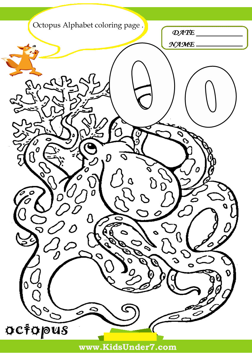 Kids under letter o worksheets and coloring pages