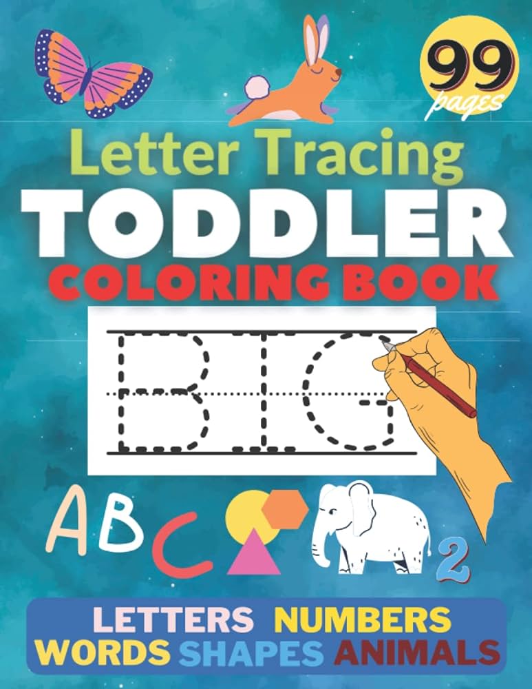 Letter tracing toddler coloring book color learn
