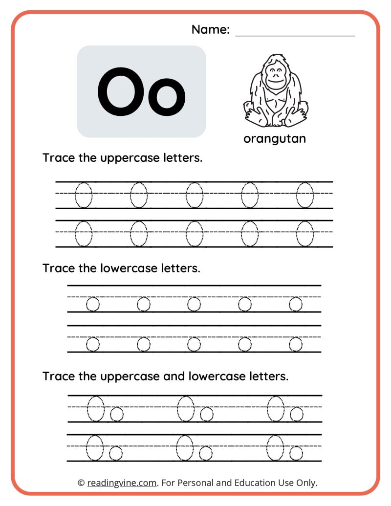 Letter o worksheets for preschool free printable