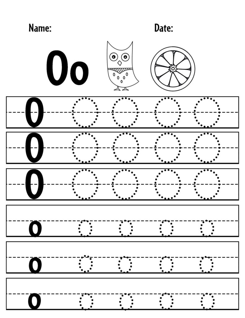 Free letter o worksheets for preschool â the hollydog blog