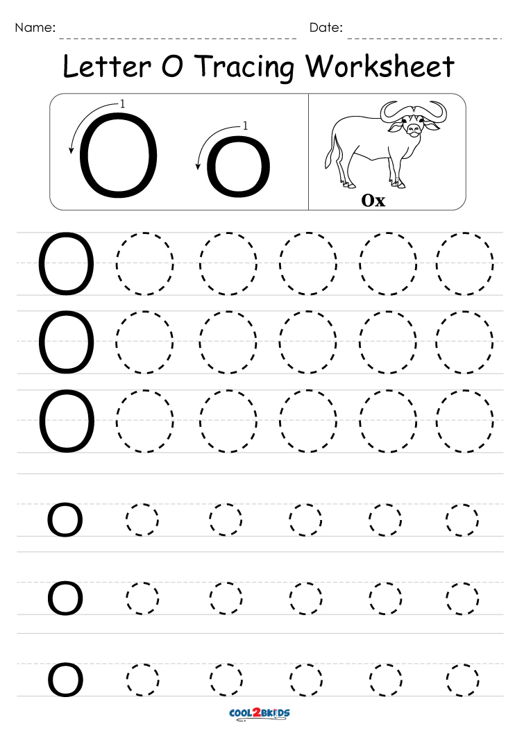 Free printable letter o tracing worksheets