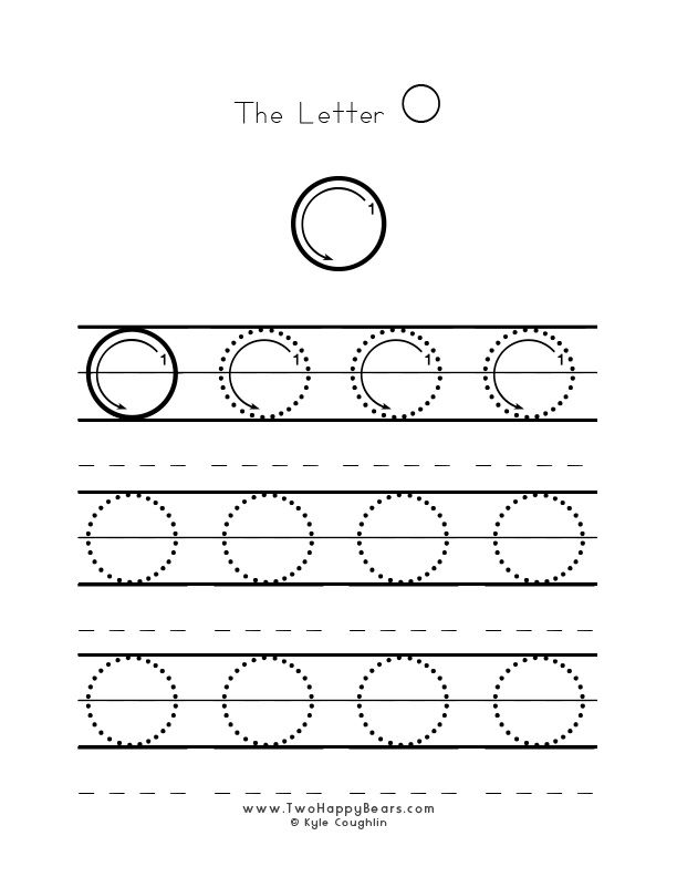 Practice worksheet for writing the letter o upper case with several connect the dots examples to trace in freeâ writing practice letter o worksheets letter o
