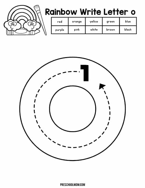 Letter o preschool printables
