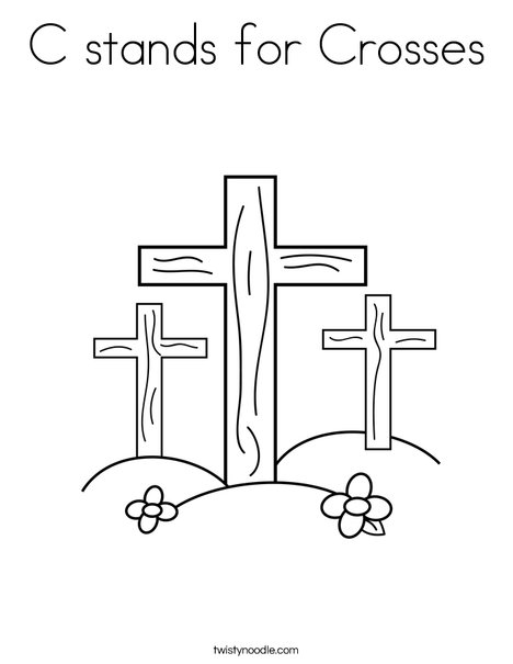 C stands for crosses coloring page