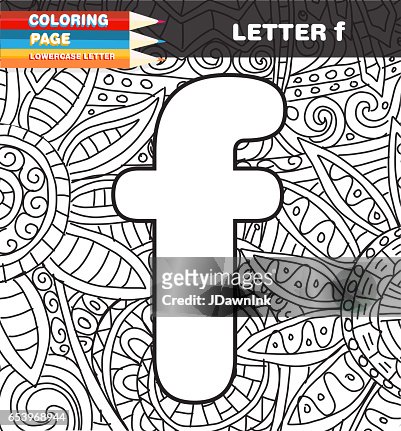 Lower case letter coloring page doodle high