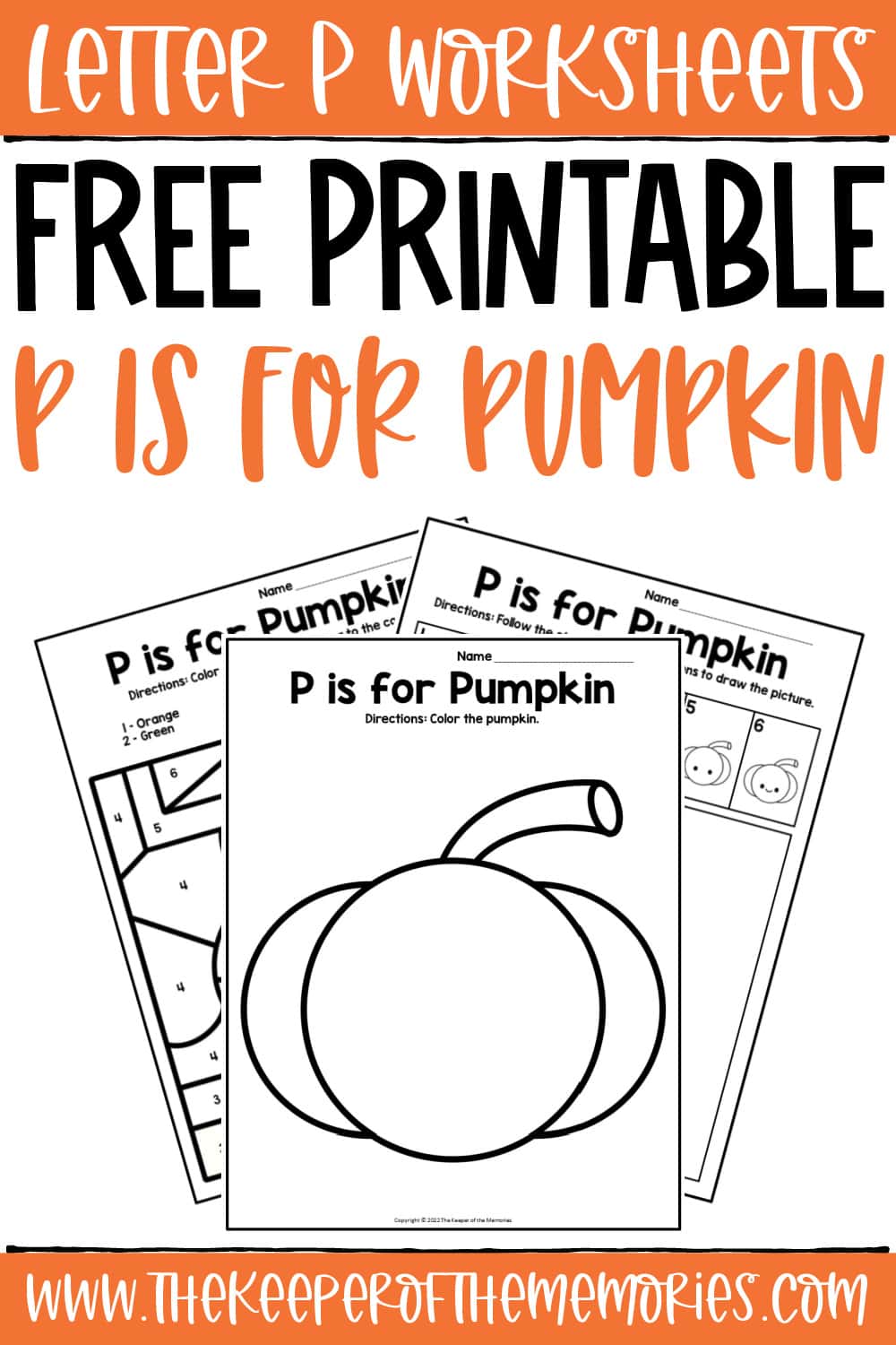 Free printable p is for pumpkin letter p worksheets