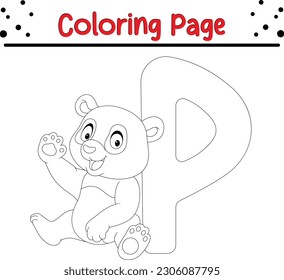 Cute panda coloring page animal coloring stock vector royalty free