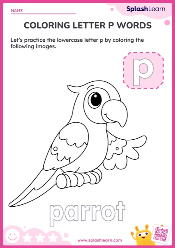 Coloring letter p words