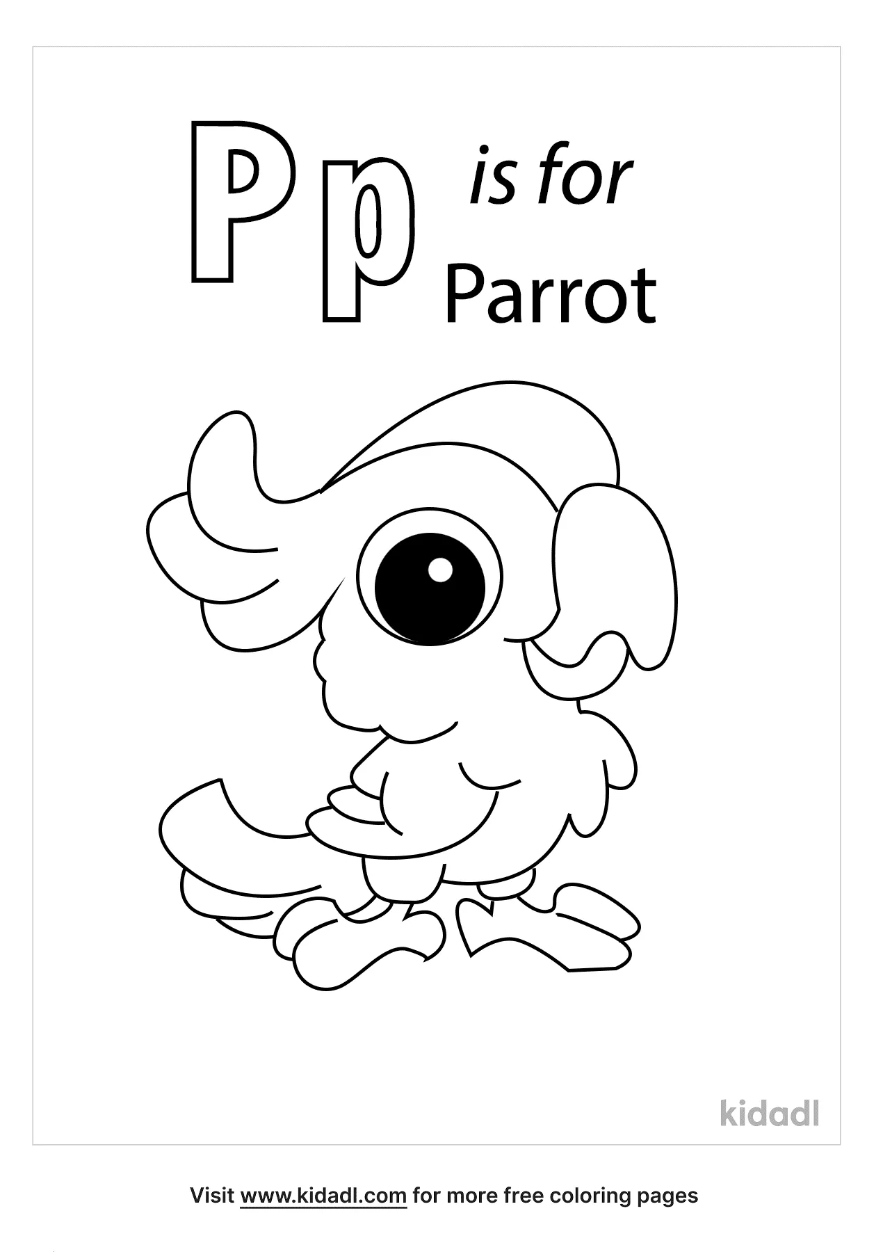 Free p is for parrot coloring page coloring page printables